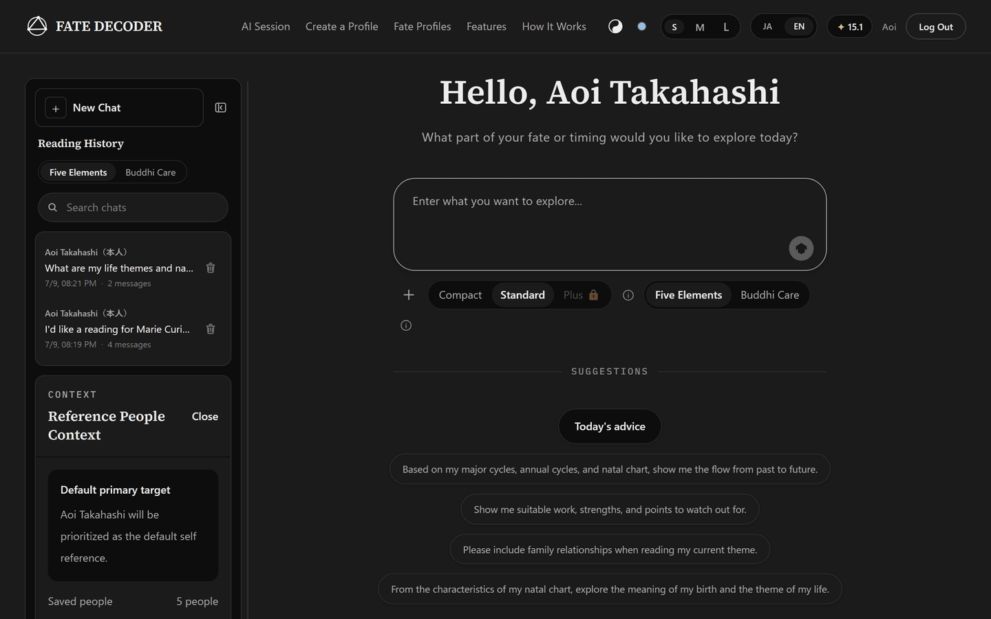 AI session mode picker — Compact, Standard, and Plus